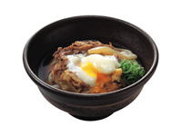 月見肉ぶっかけうどん