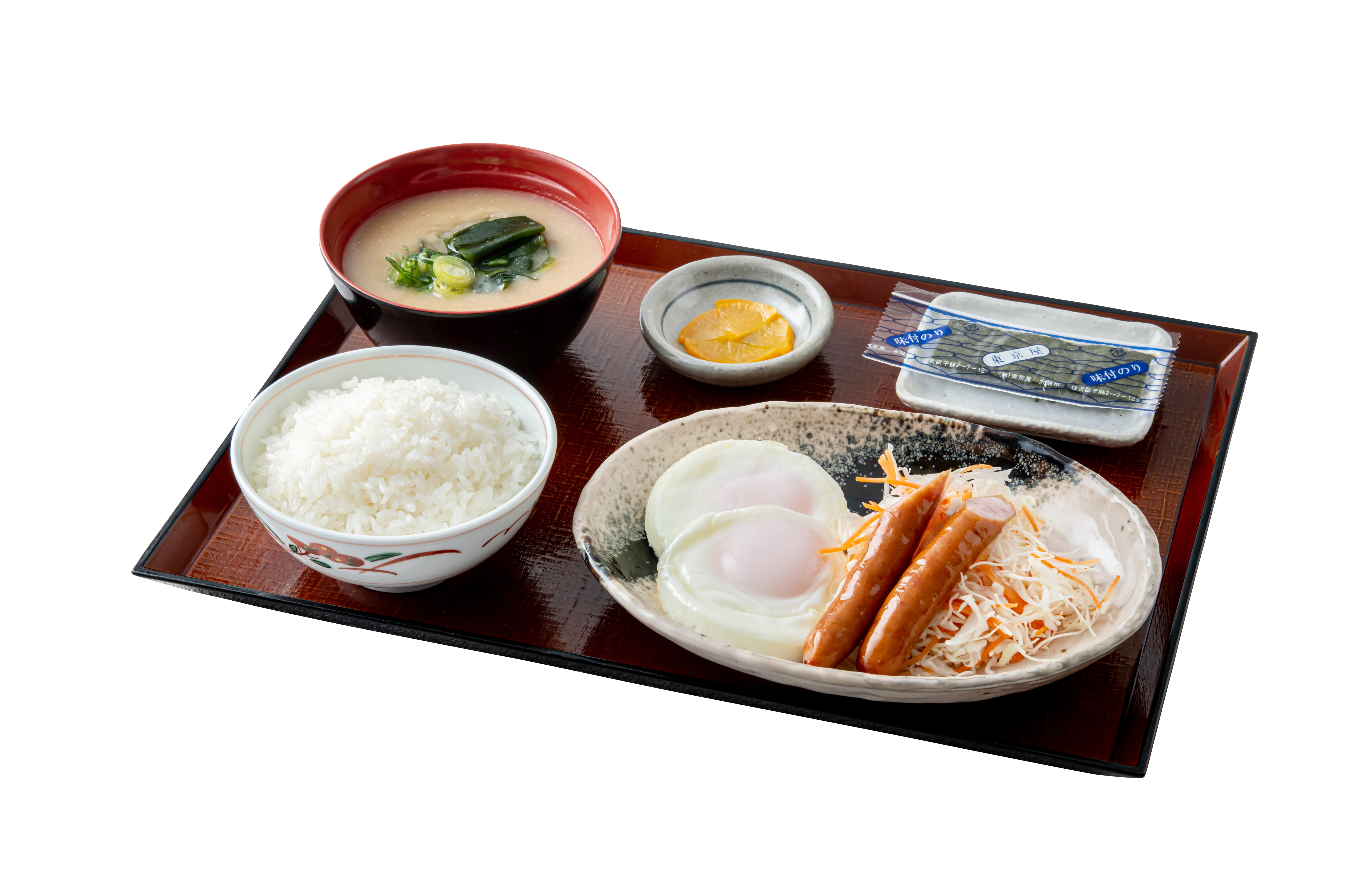シャウエッセン＆目玉焼きの朝定食