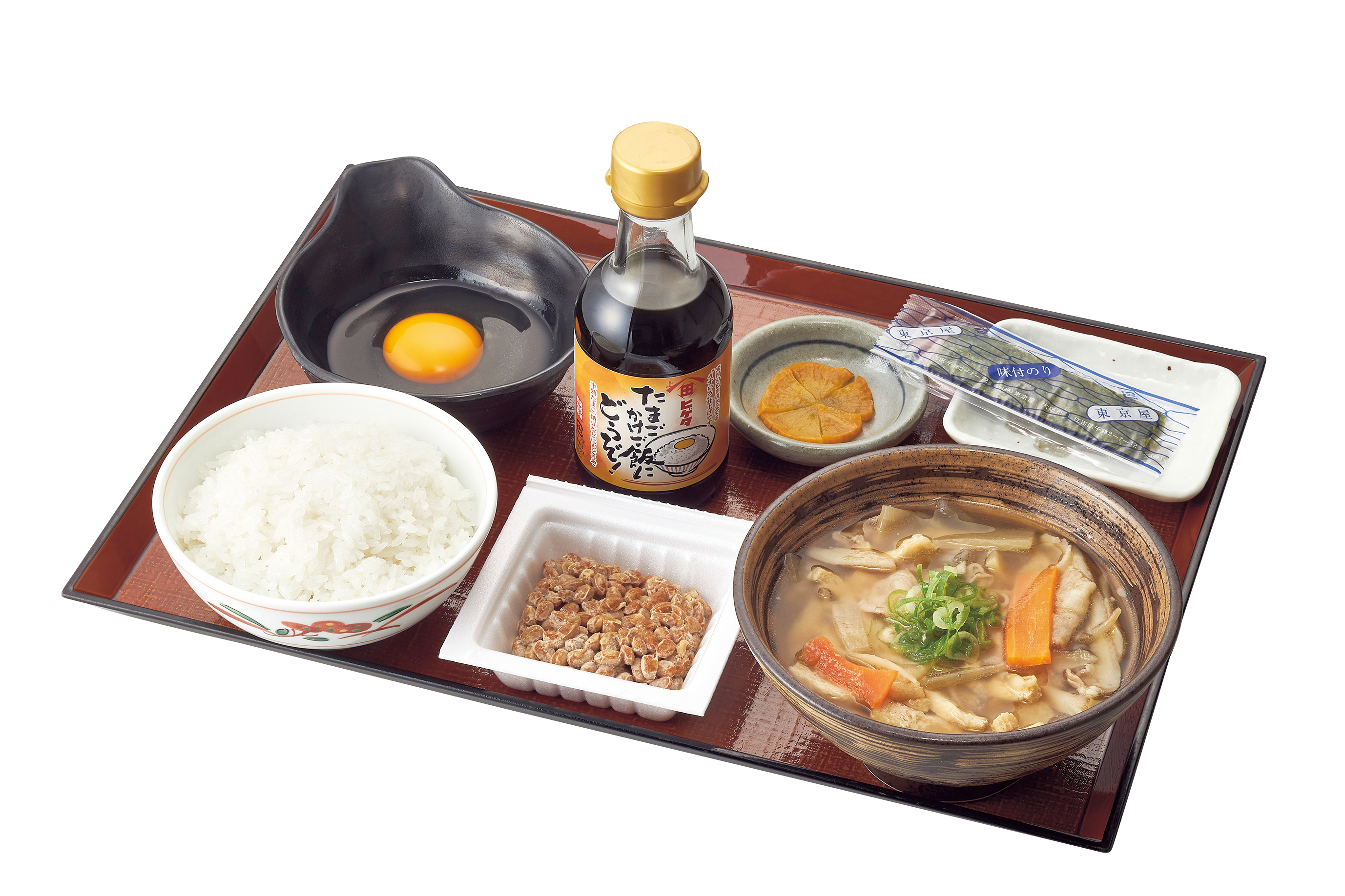 納豆と豚汁の朝定食