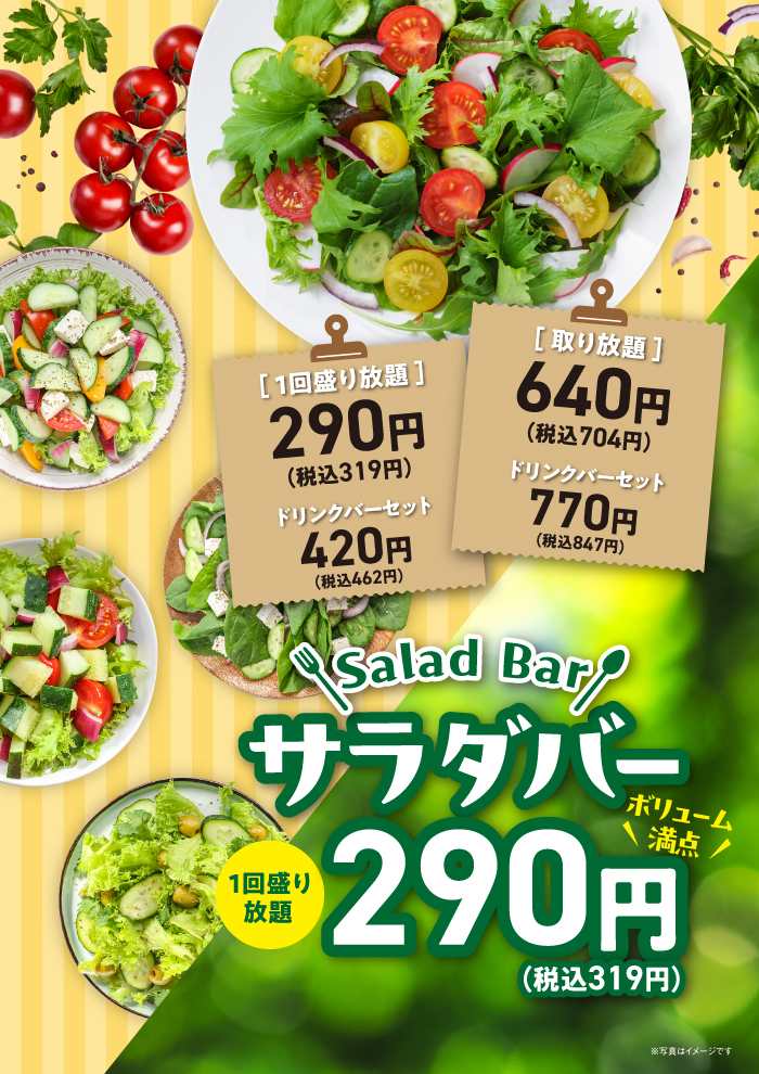 【ザめしや　上甲子園店、住之江店限定】　サラダバー販売中！！